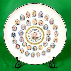 Vintage U.S. Presidents Plate | Gold Trim